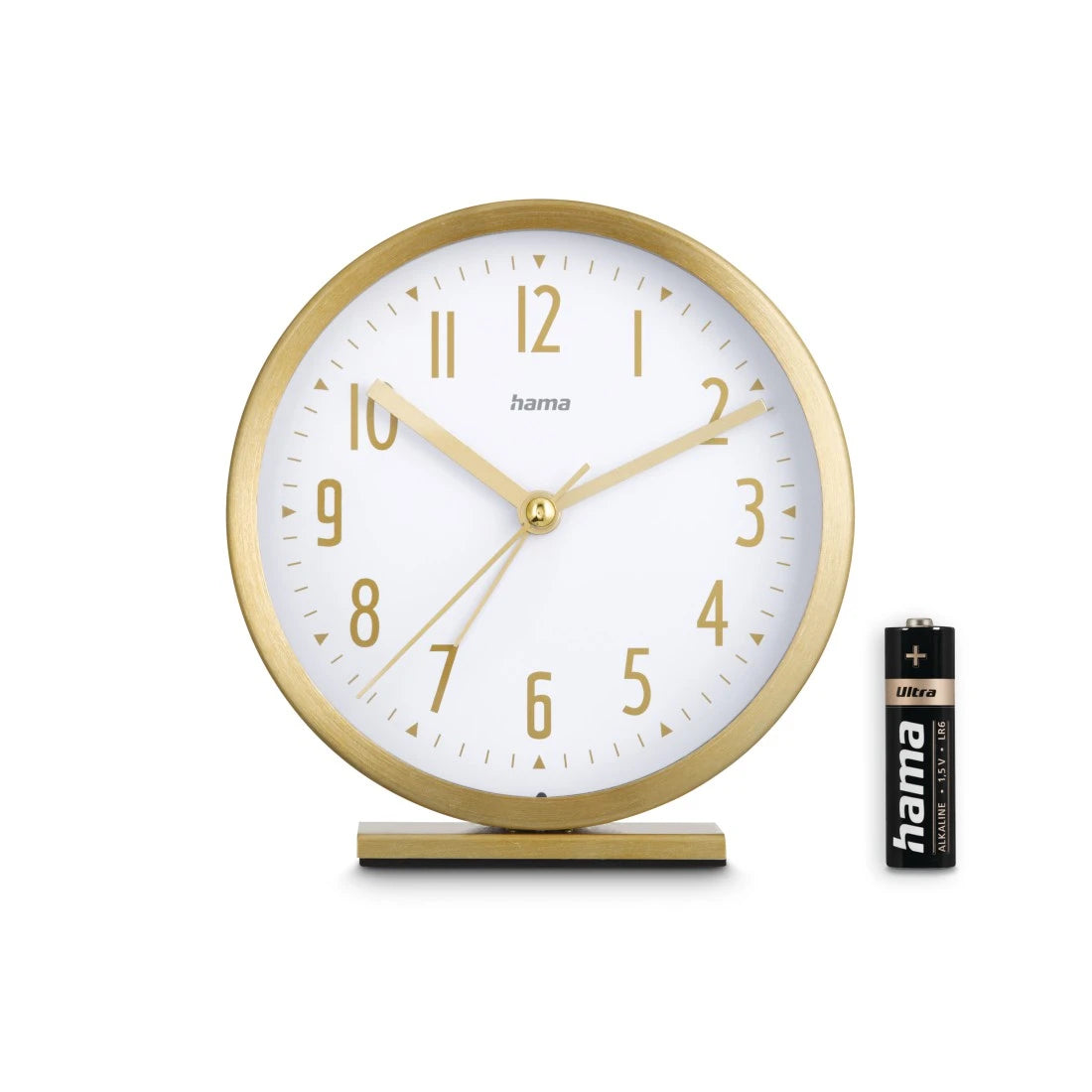 Hama Wecker Skye – Ø 11,2 cm, gold, Kunststoff, lautlos, Alarm
