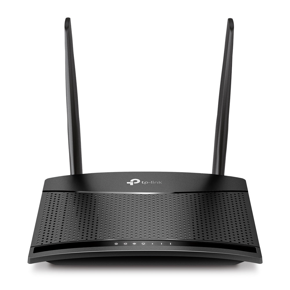 TP-Link LTE-Router, Wi-Fi 4, Einzelband (2,4 GHz), bis 300 Mbit/s, 2x RJ-45 (10/100), 4G, Micro-SIM, Schwarz