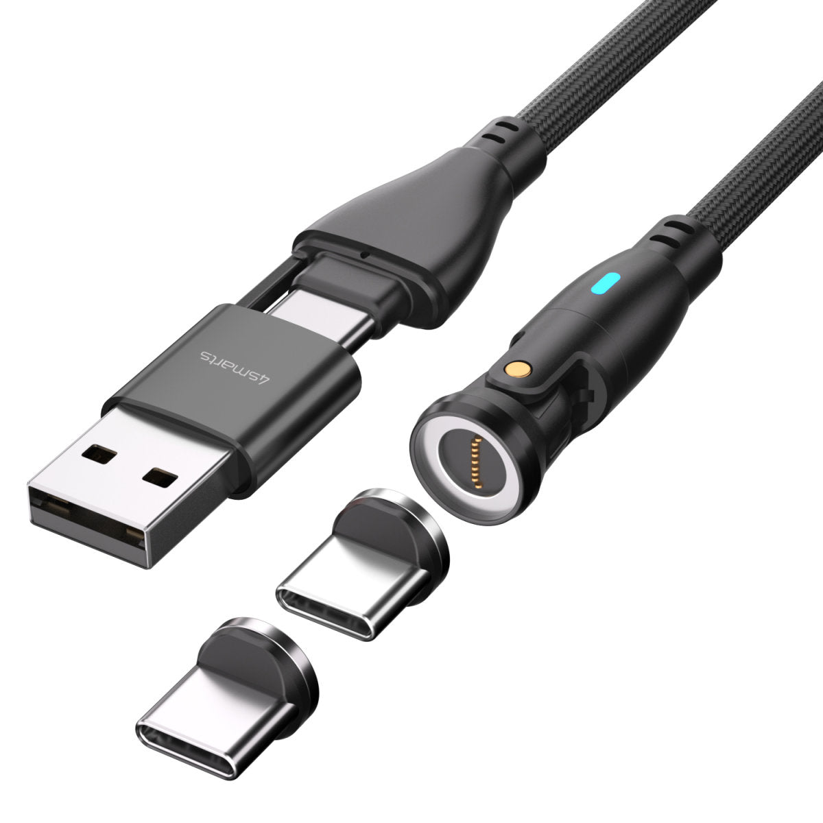 4smarts USB-C auf USB-A Kabel – USB 2.0 (480 Mbit/s) – 1,8 m – PD 100 W – für Laptop, Smartphone und mehr