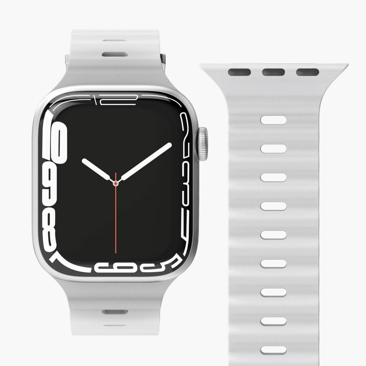 Vonmählen Wave Band 1 – Armband – für Apple Watch 38 mm, 40 mm, 41 mm, Grau, Silikon