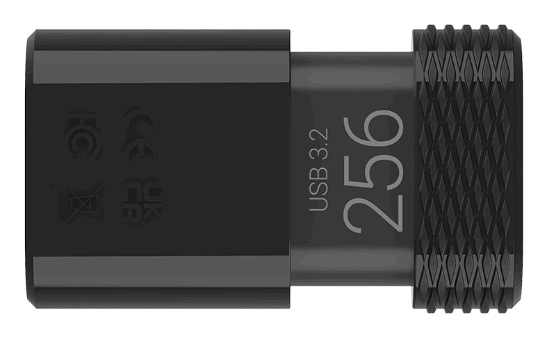 PNY Elite-X Fit USB-Stick 256 GB – USB-C USB 3.2 Gen 1, 200/100 MB/s, Dia, Schwarz