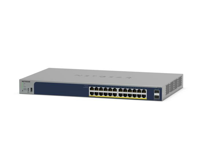 NETGEAR GS724TPP – Managed L2 Switch – 24× 1G, 2× SFP, PoE+, PoE-Budget 231 W, 19", 1U
