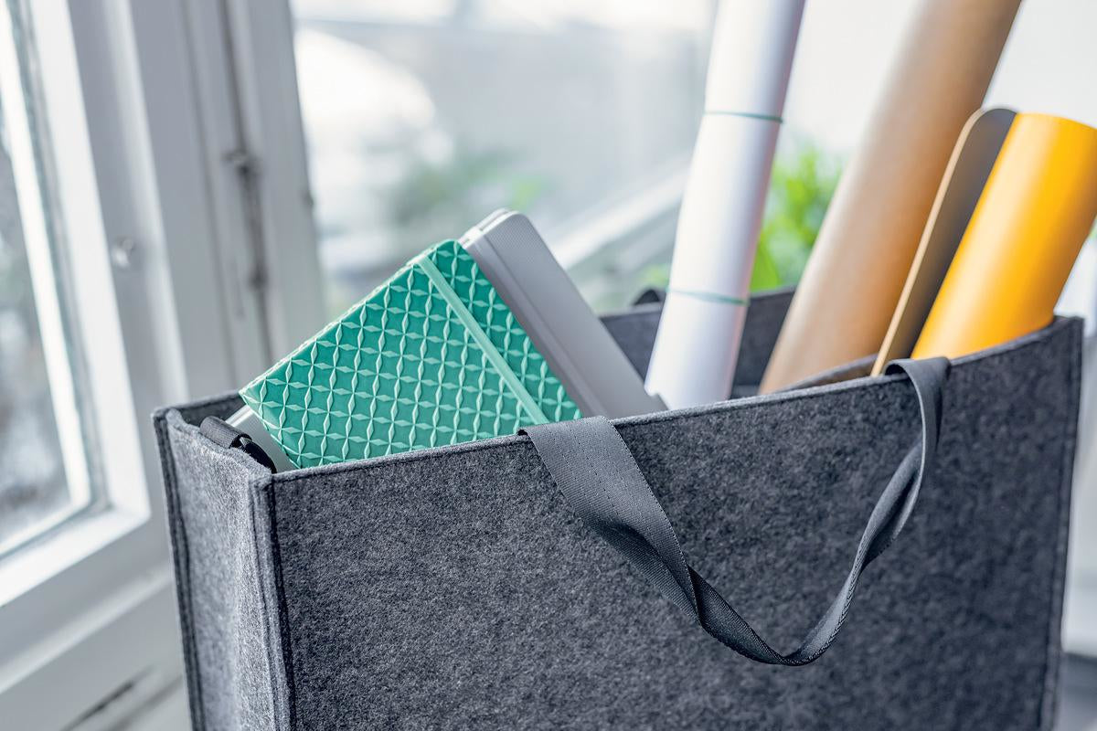 Sigel Desk-Sharing-Tasche – für Notebooks bis 14", Filz, Grau