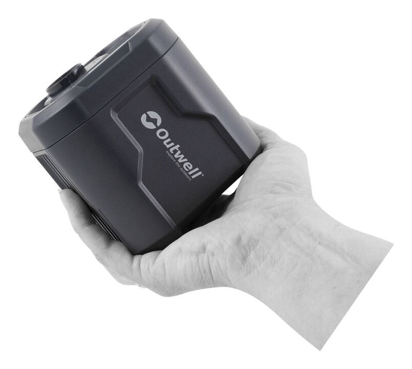 Outwell Mistral Akku-Luftpumpe – 46 W – 5 V, 1,3 Ah – 600 l/min – inkl. USB-C-Kabel, 5 Ventiladapter