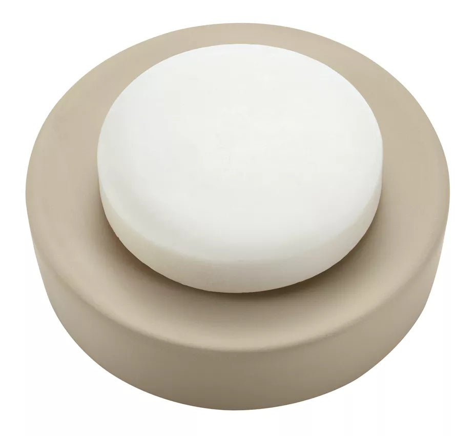 Diaqua Seifenschale Zylo – Keramik/Metall, Ø11,5×3 cm, Beige (rund)