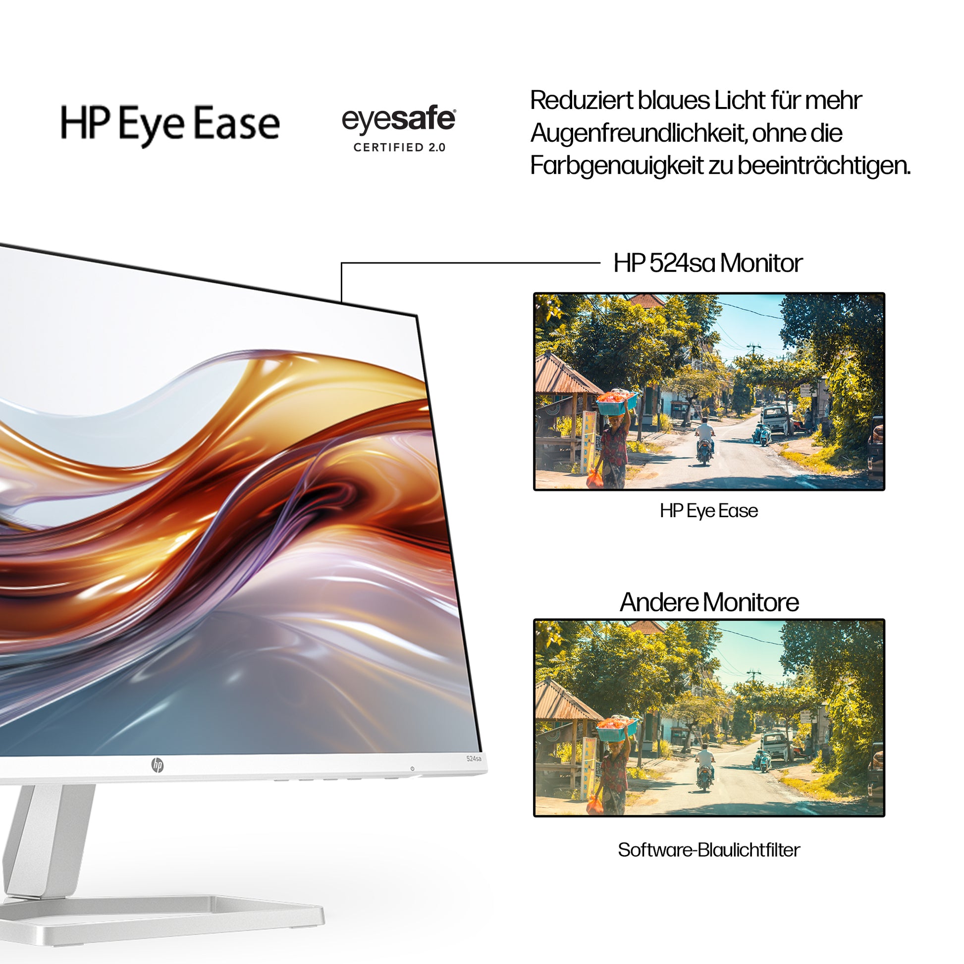 HP S5 524SA – Monitor, 1920 × 1080 (Full HD), Eingebaute Lautsprecher
