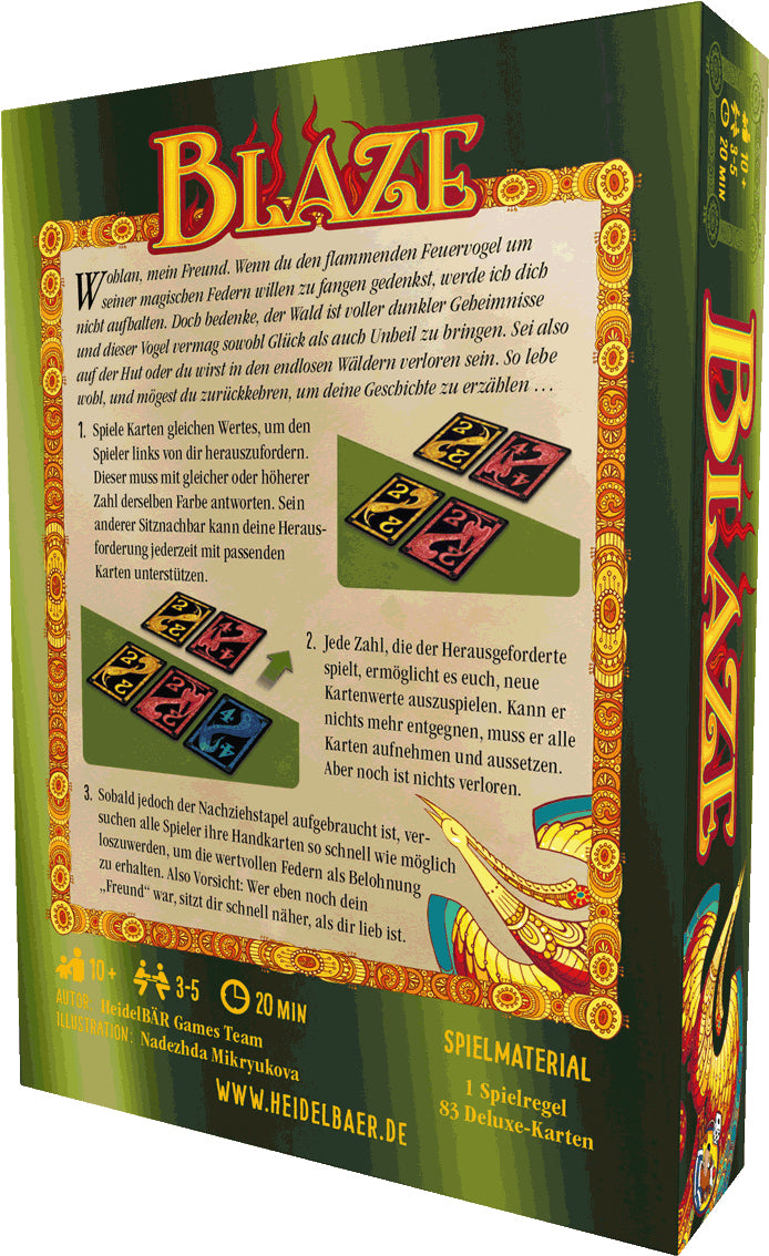 Heidelberger Spieleverlag Blaze – Kartenspiel, 3–5 Spieler, ab 10 Jahren, 20 min, DE