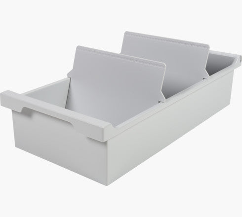 Exacompta Karteikasten Classic Office – für A6 quer – Polystyrol (PS), Grau, 347 × 79 × 166 mm
