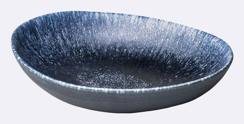 Chic-mic Pasta Teller Leonid – 23,5 × 19,0 × 5,0 cm, Keramik, Blau