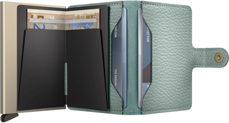Secrid Kartenetui Miniwallet – RFID-Schutz, 10 Karten – 65×102×21 mm – Meergrün – Leder