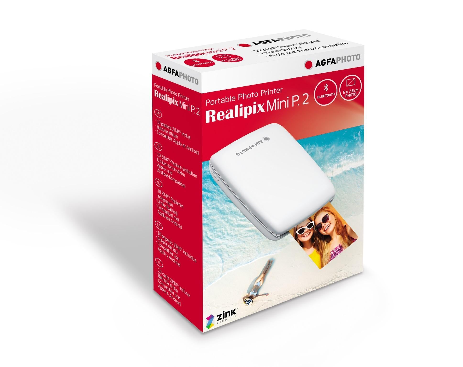 AgfaPhoto Realipix Mini P.2 – Mobildrucker, USB, Bluetooth, inkl. Akku