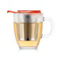 Bodum Teetasse Yo-Yo – 350 ml, Ø 10,0 cm, H 11,5 cm, Borosilikatglas, Transparent, mit Edelstahlsieb
