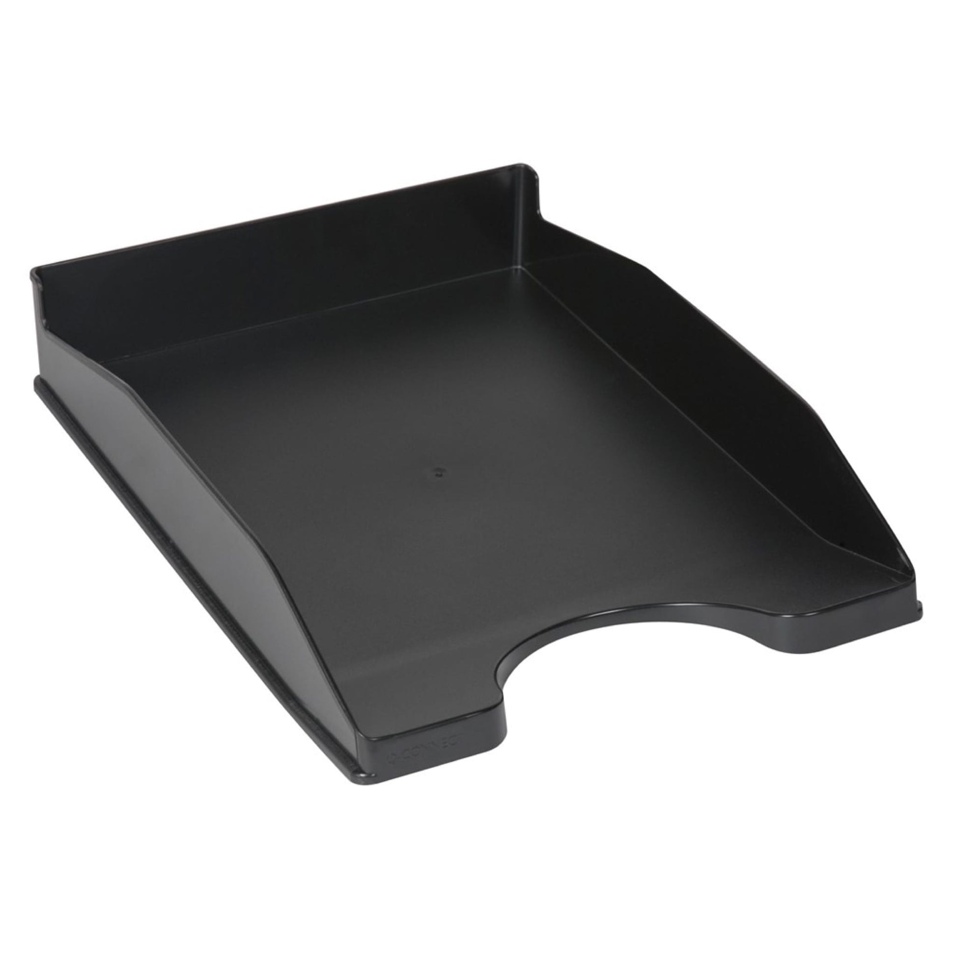 Q-CONNECT Briefkorb – mit Griffausschnitt, mit Beschriftungsfeld, matt, schwarz, B 255 × H 60 × T 345 mm