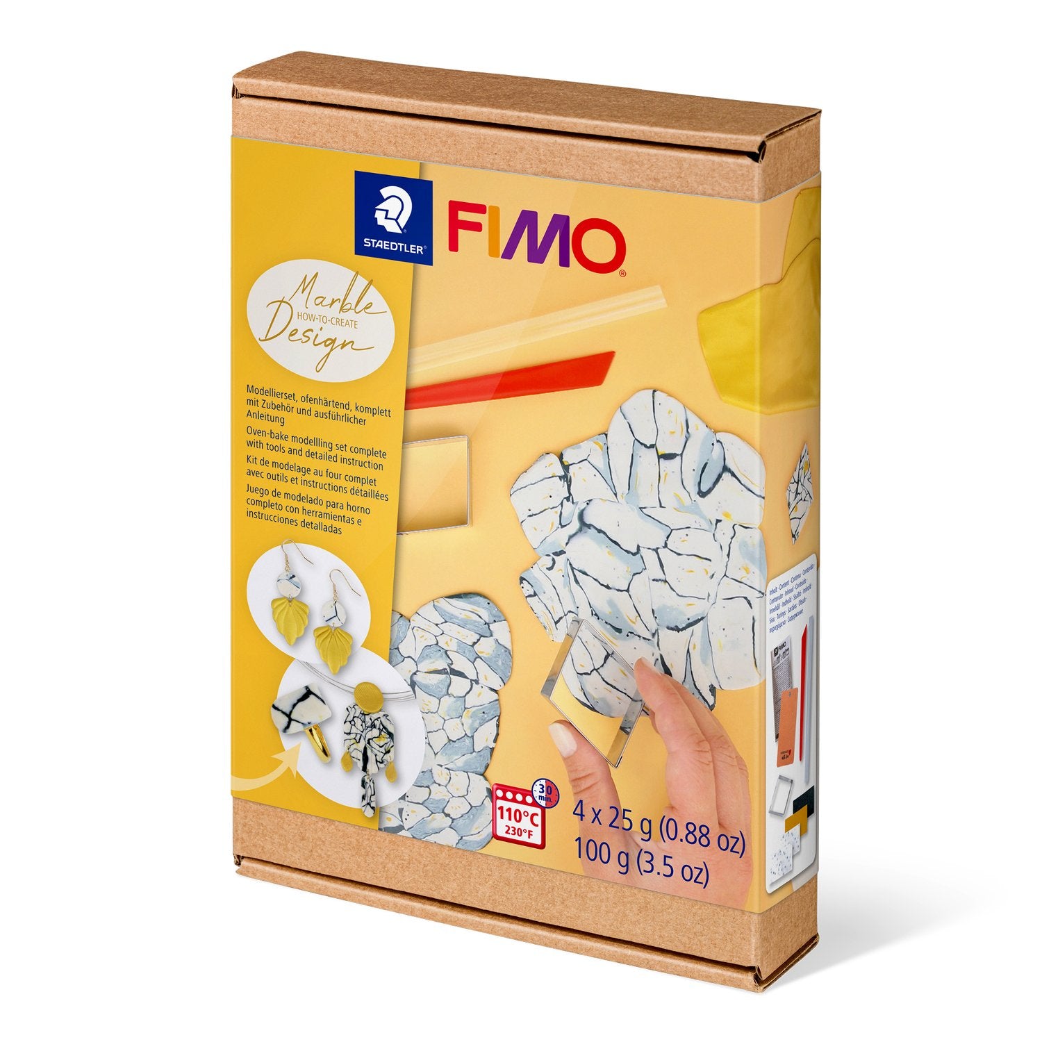 Staedtler FIMO – Knete-/Modelliermasse-Set – Marmor – 4 × 25 g – ofenhärtend