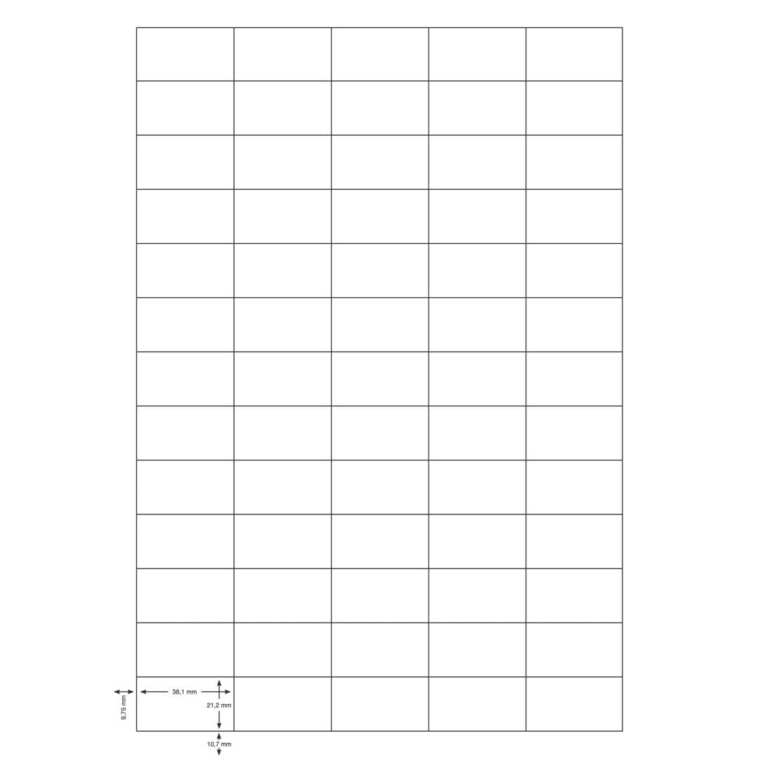 Q-CONNECT Drucketiketten, 38 mm × 21 mm, weiss, Papier, permanent, 6500 Etiketten (100 Blatt)