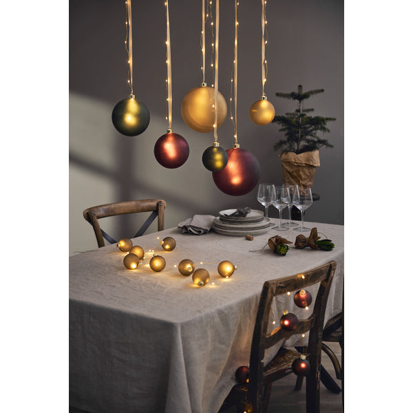 Star Trading Bliss Glaskugel – Ø 10 × 11 cm – Glas, Gold – Batteriebetrieb (3 × AA), Warmweiss, Timer 6/18 h