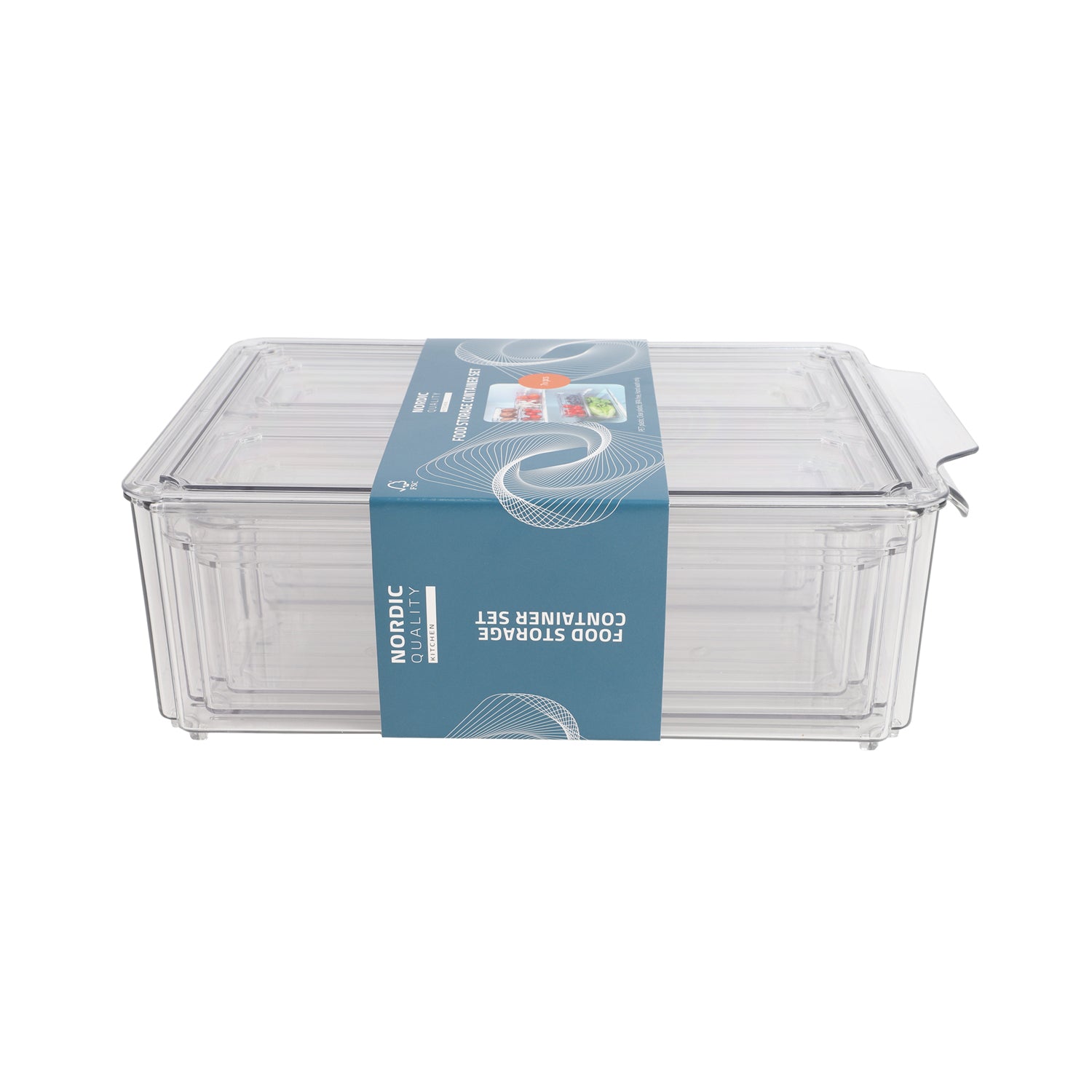 Nordic Quality Vorratsdose, 7-teilig, 3 Grössen, 30 × 20 × 9,8 cm, PET, BPA-frei