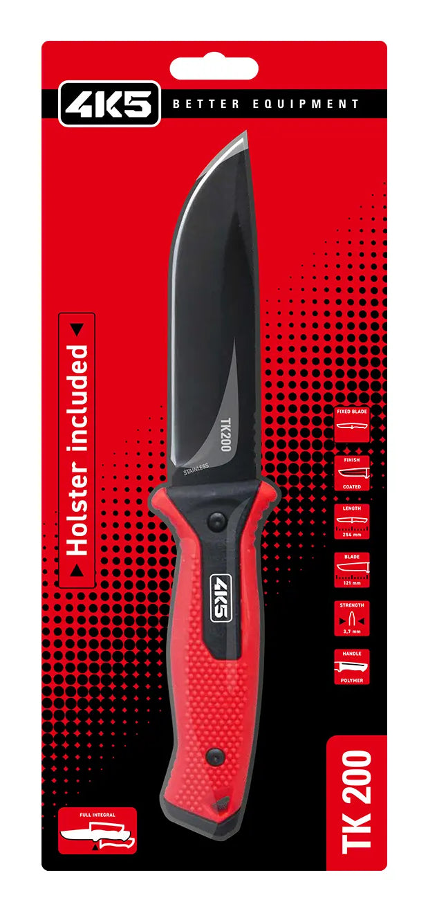 Laserliner TK 200 – Abbrechmesser, mit Arretierung, ABS/TPR-Griff, rot, inkl. 5 Klingen