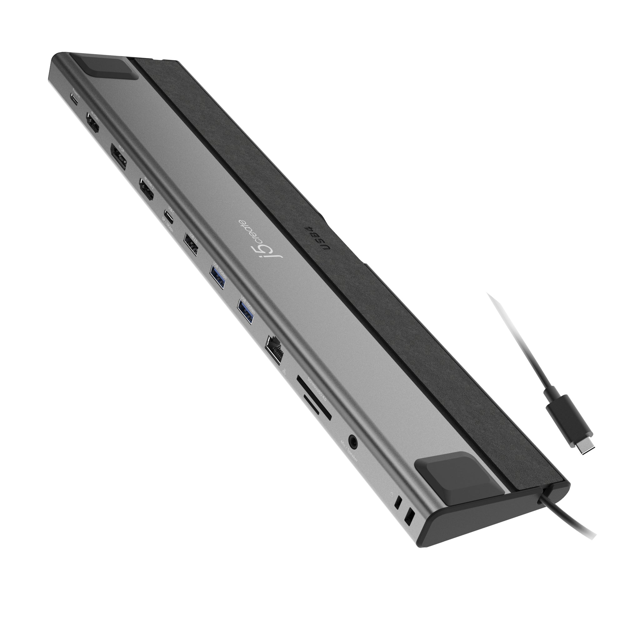 j5create JCD554-N Dockingstation – USB4, 1× DP, 2× HDMI, 3× USB-A, 1× USB-C, 85 W PD, GbE, für Windows/Mac