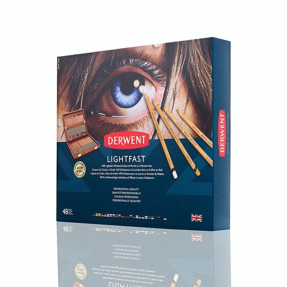 Derwent Buntstifte Professional Lightfast – 48 Farben, im Holzkoffer