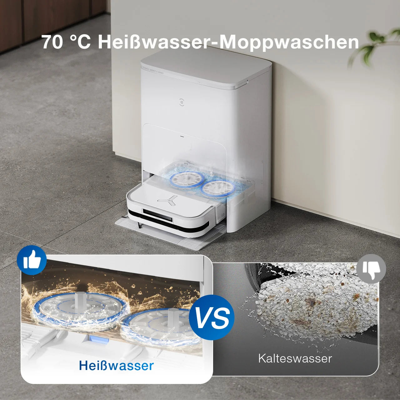 Ecovacs Roboterstaubsauger Deebot X5 OMNI – 6400 mAh, 0,3 l, Akkubetrieb, 68 dB(A)
