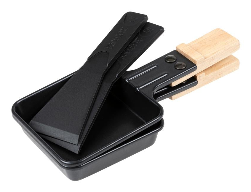 Furber. Furber Raclette-Grill Festa F00793 – 2 Personen, 350 W, Stein-Grillplatte – Schwarz/Marmor/Holz