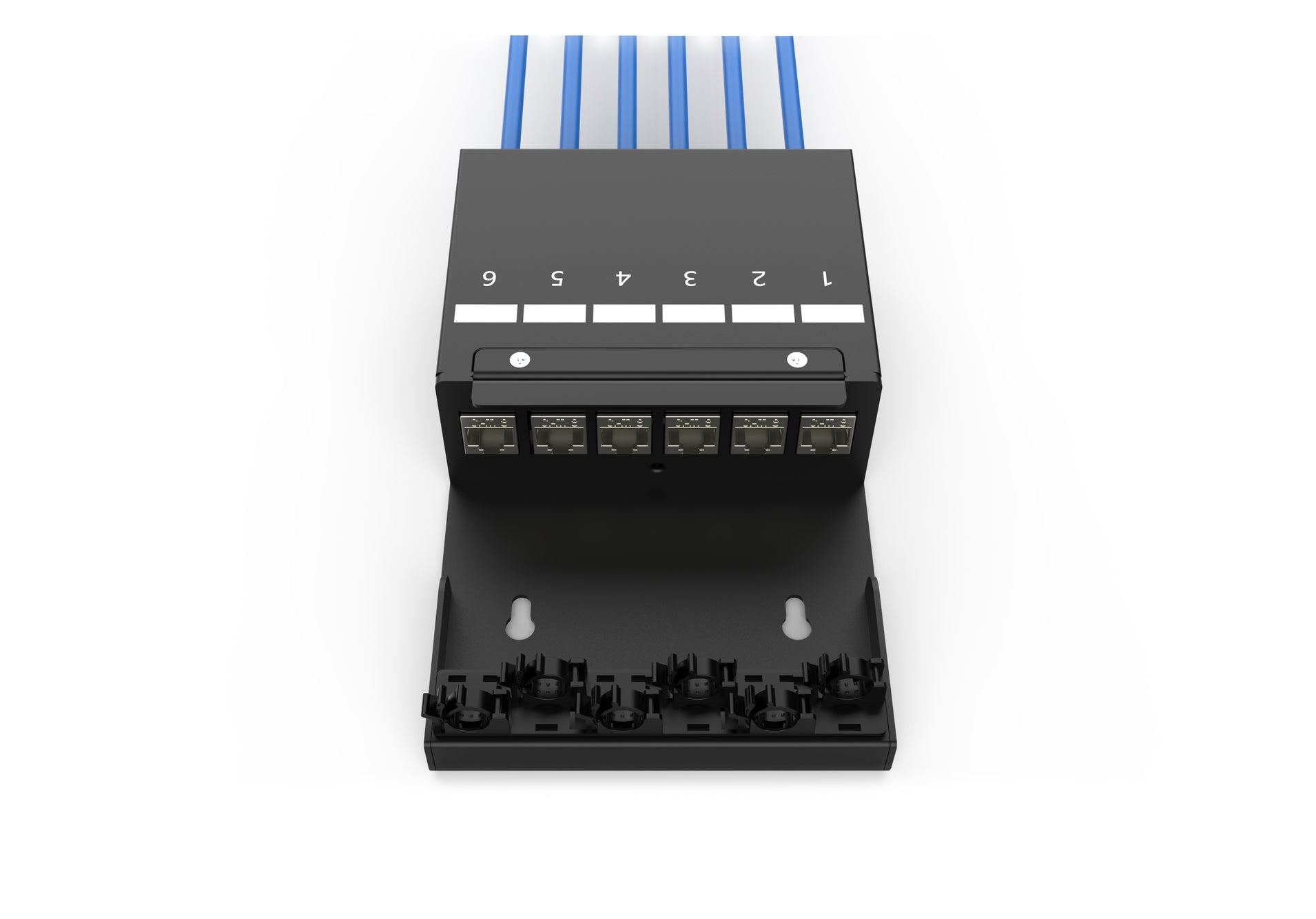 Digitus DN-93708-6 – Konsolidierungsbox, 6× Keystone-Module (RJ-45), Stahl, Schwarz, 135×203×54 mm