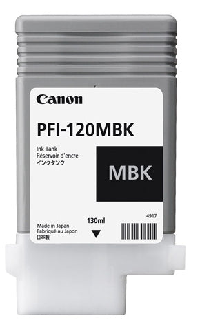 Canon Tintenpatrone PFI-120MBK (2884C001), schwarz, 130 ml, original – für TM-200, TM-205, TM-300 und andere