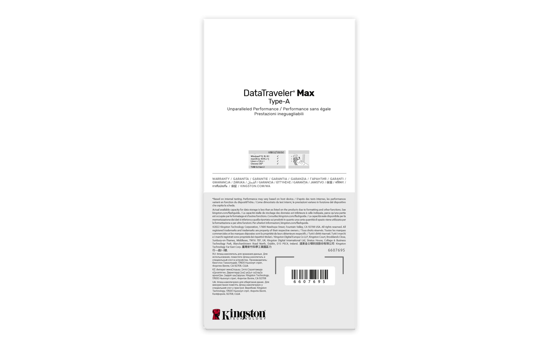 Kingston Technology Kingston DataTraveler Max USB-Stick – 256 GB, USB 3.2 Gen 2 (Typ-A), 1'000/900 MB/s