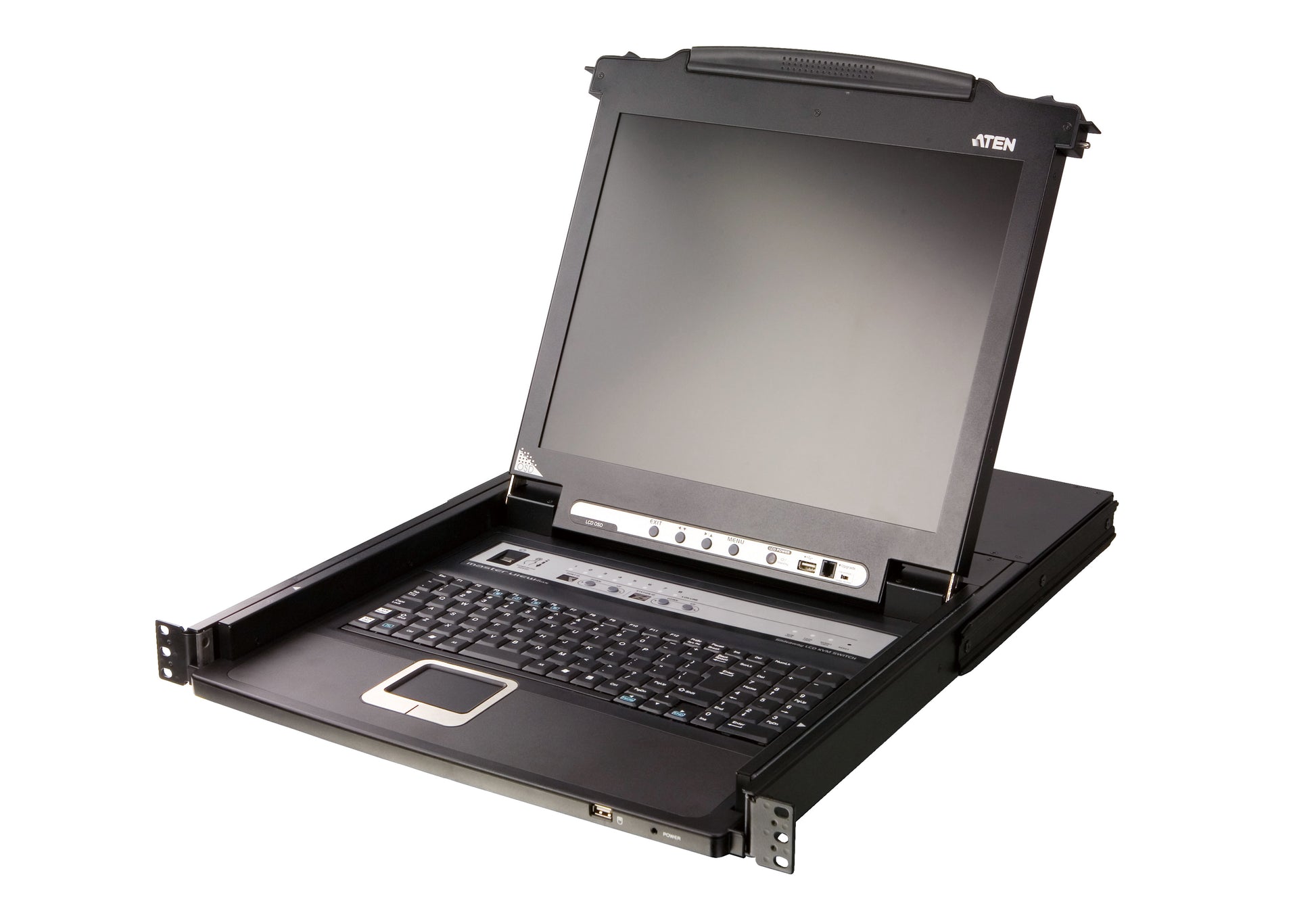 ATEN KVM-Switch, 8 Port, 17" LCD, Schweizer/DE-Tastatur