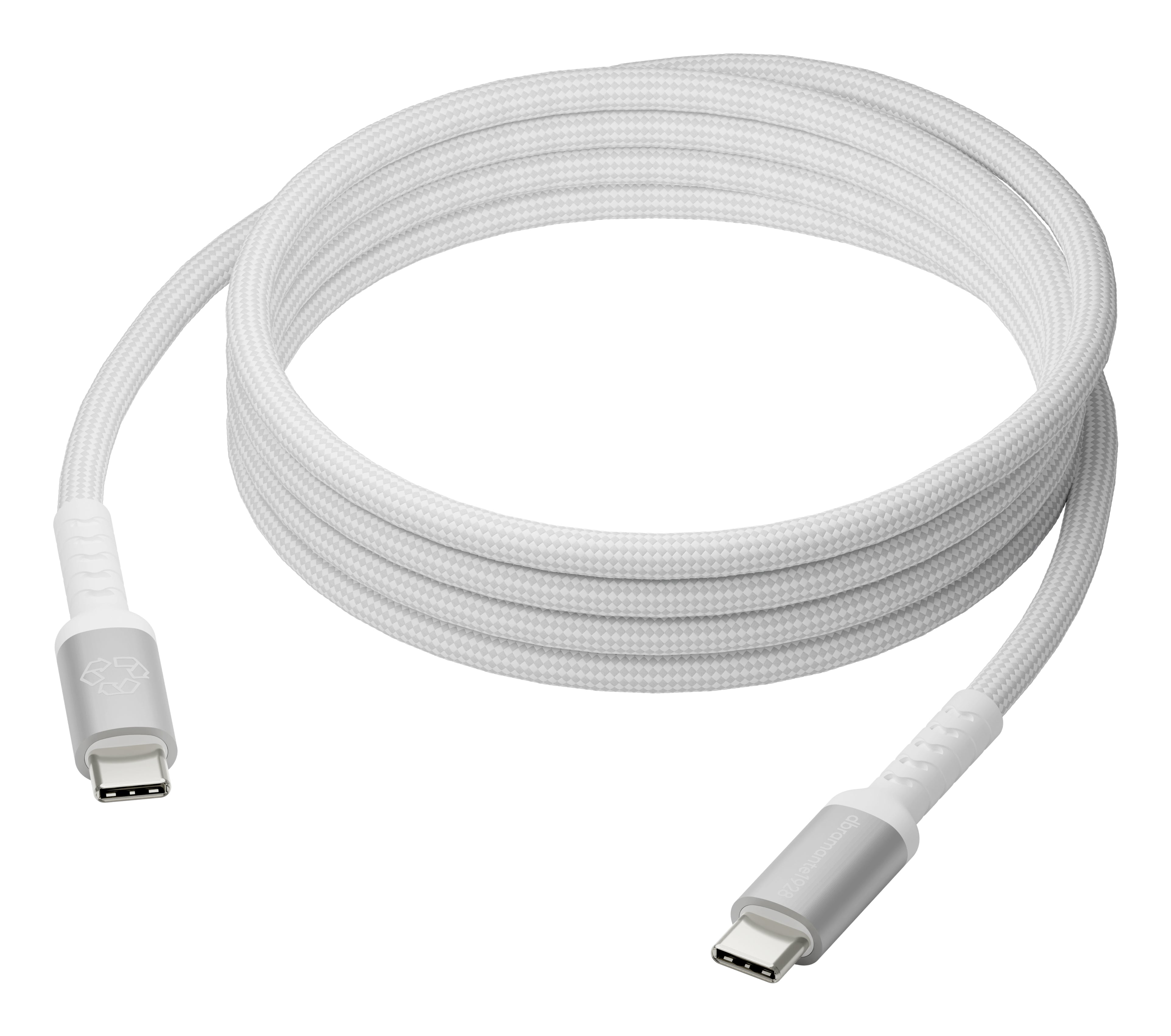 dbramante1928 USB-C auf USB-C Kabel – 2 m – PD 100 W – Geflochten – Weiss