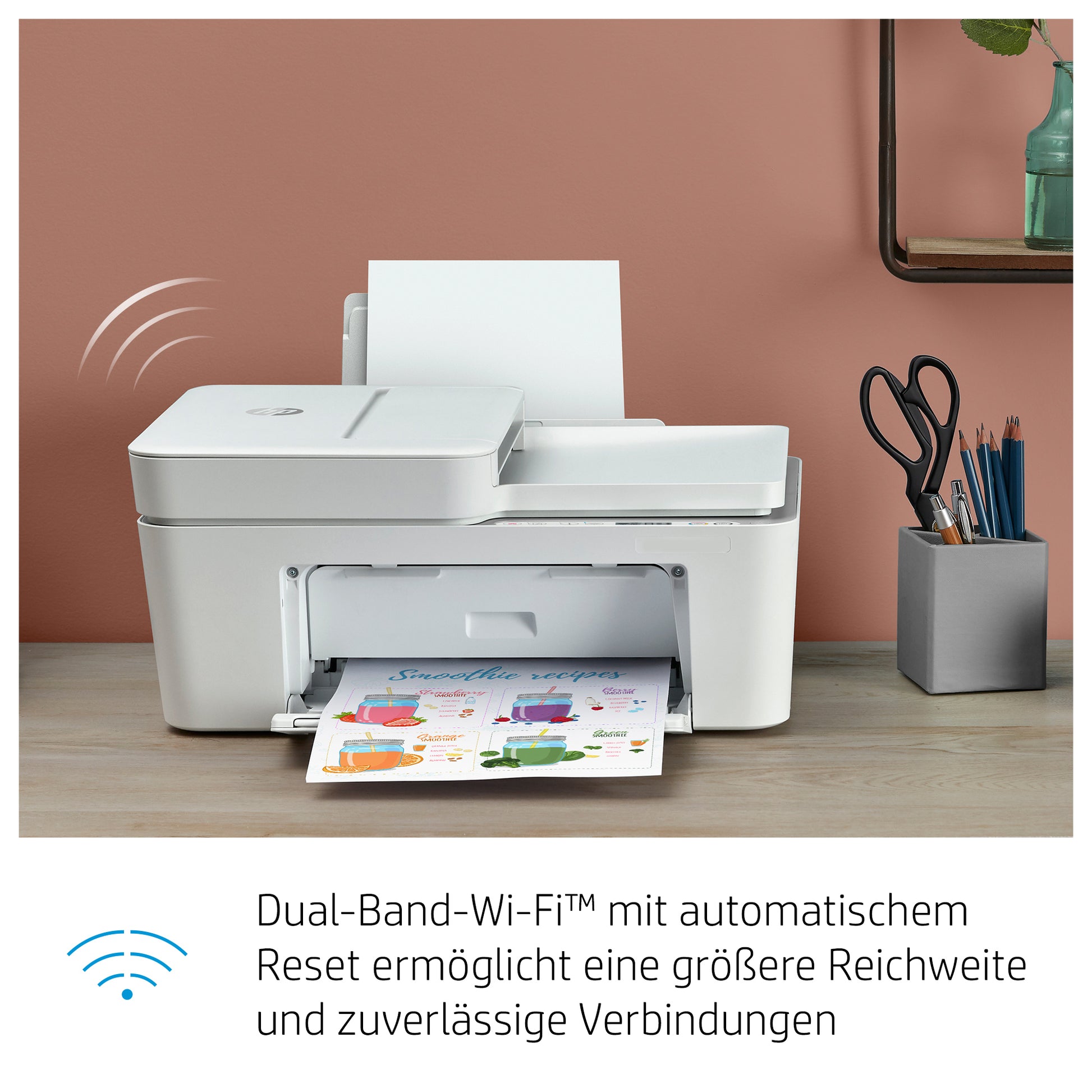 HP DeskJet Plus 4120 – Farbtintenstrahl-Multifunktionsdrucker, A4, 4-in-1, Duplex, ADF, WLAN