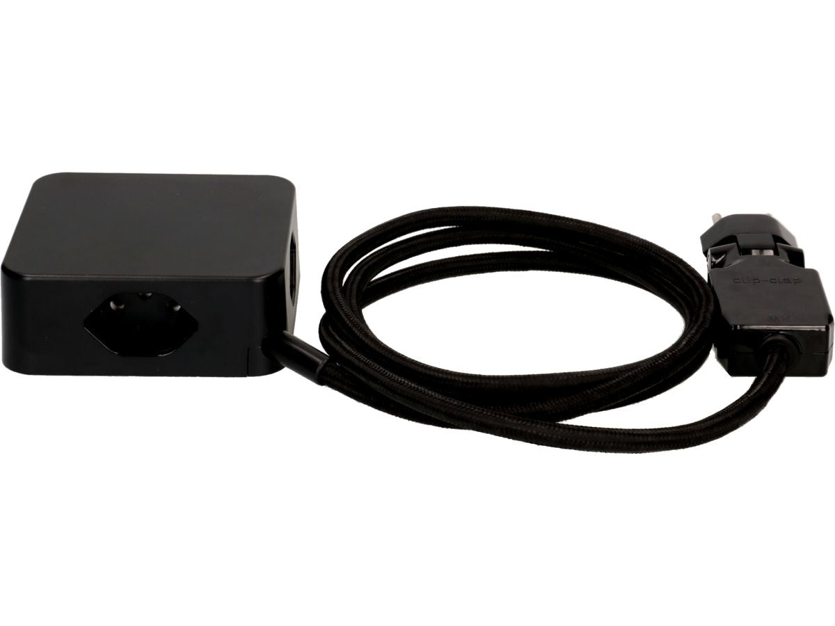maxTEX Cube Steckdosenleiste – 3× T13, USB‑A/C, 2 m, ohne Schalter, schwarz