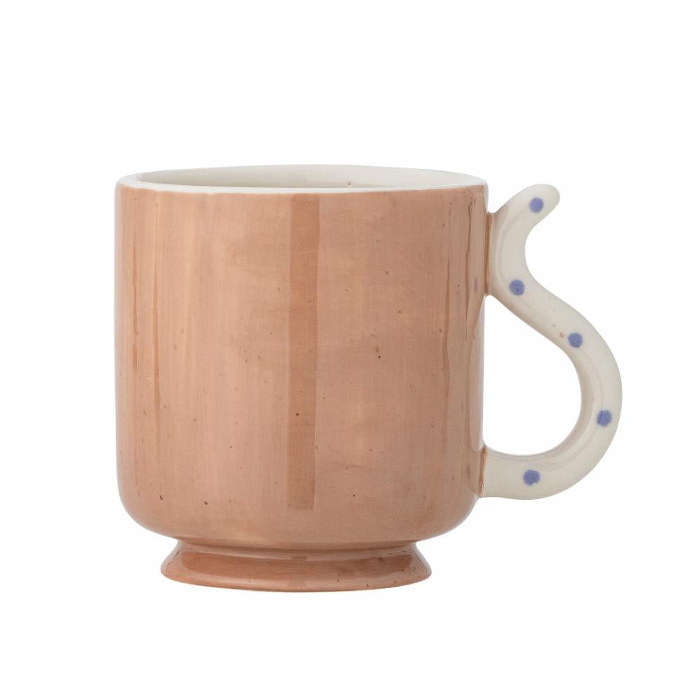 Bloomingville Missy Tasse – 0,33 l, Steinzeug, Braun, Weiss, Spülmaschinengeeignet, Mikrowellengeeignet