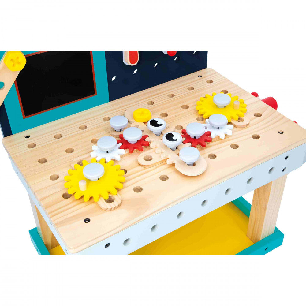 JANOD Brico'Kids Werkbank Roboter – 50-teilig – ab 3 Jahren – 48,0 × 79,0 × 31,5 cm – mehrfarbig – FSC