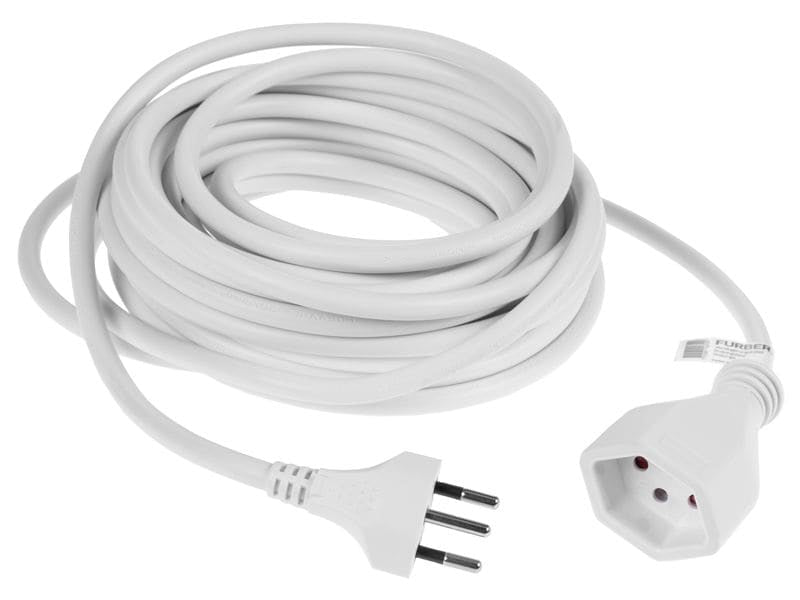 Furber. Verlängerungskabel – T12–T13, 10 m, 10 A, 3×1,5 mm², Weiss