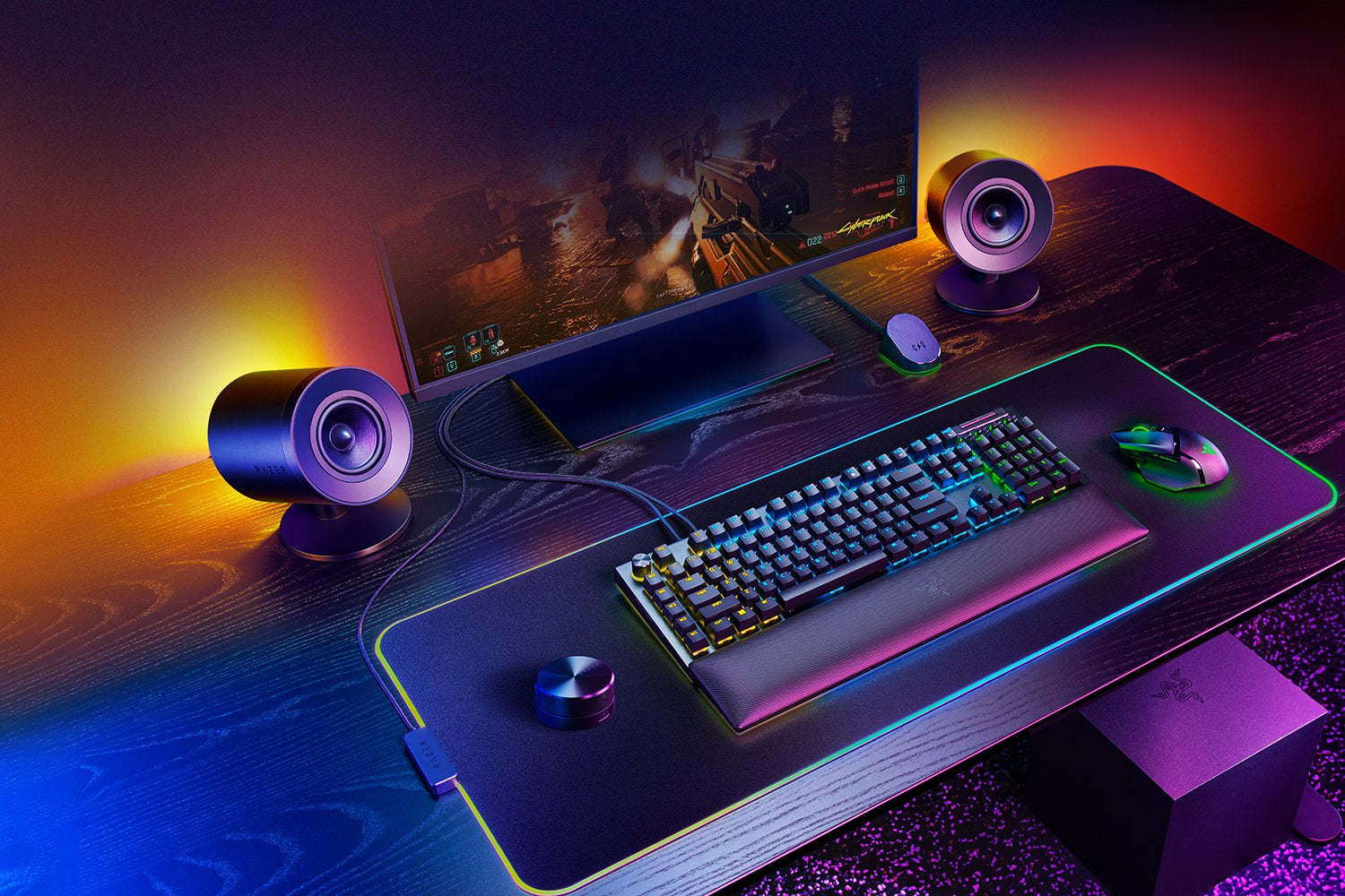 Razer Nommo V2 Pro – PC-Lautsprecher-Set – 2.1, mit Subwoofer, Bluetooth 5.3, Schwarz