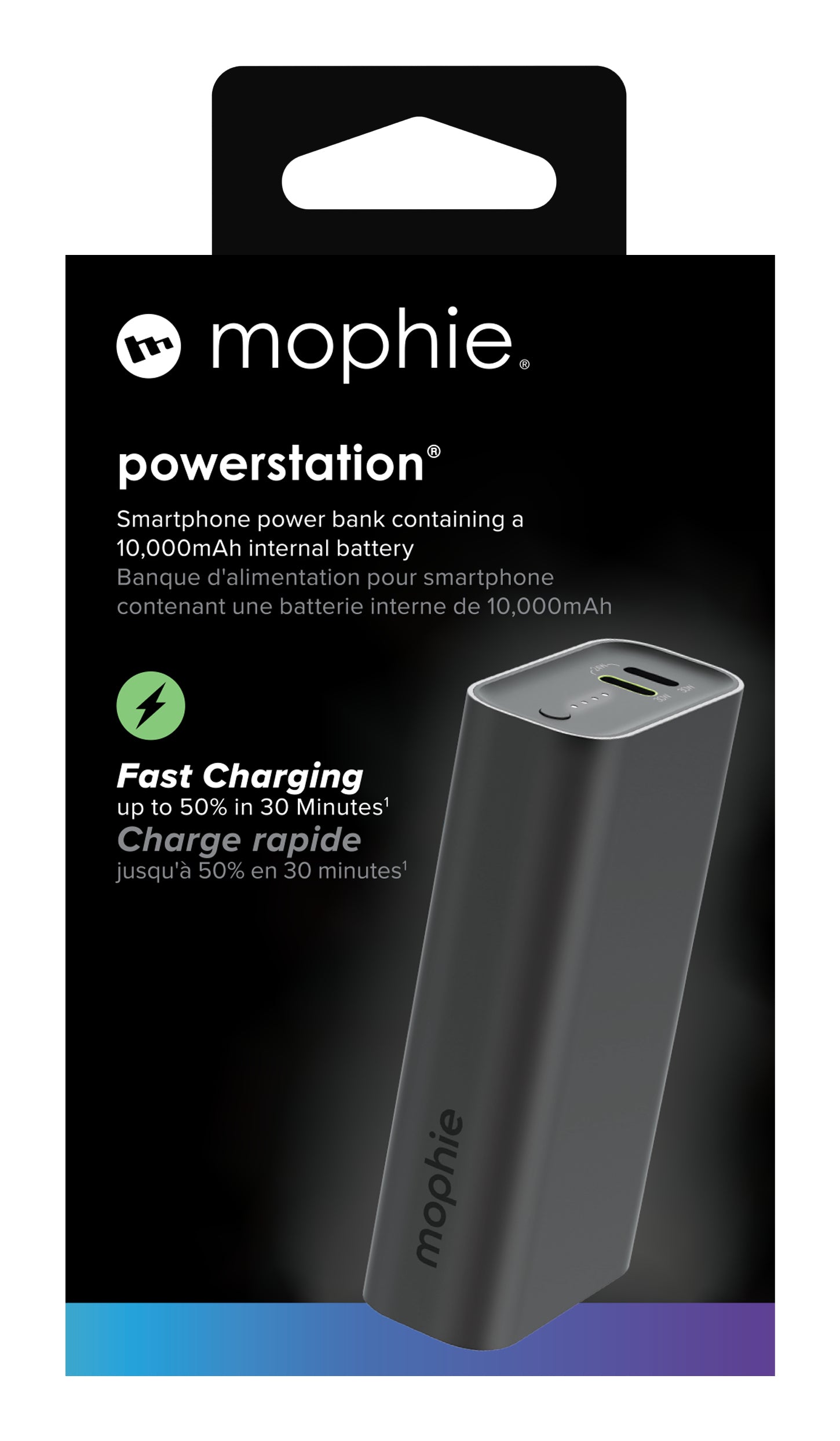Mophie – Powerbank 10000 mAh, Schwarz