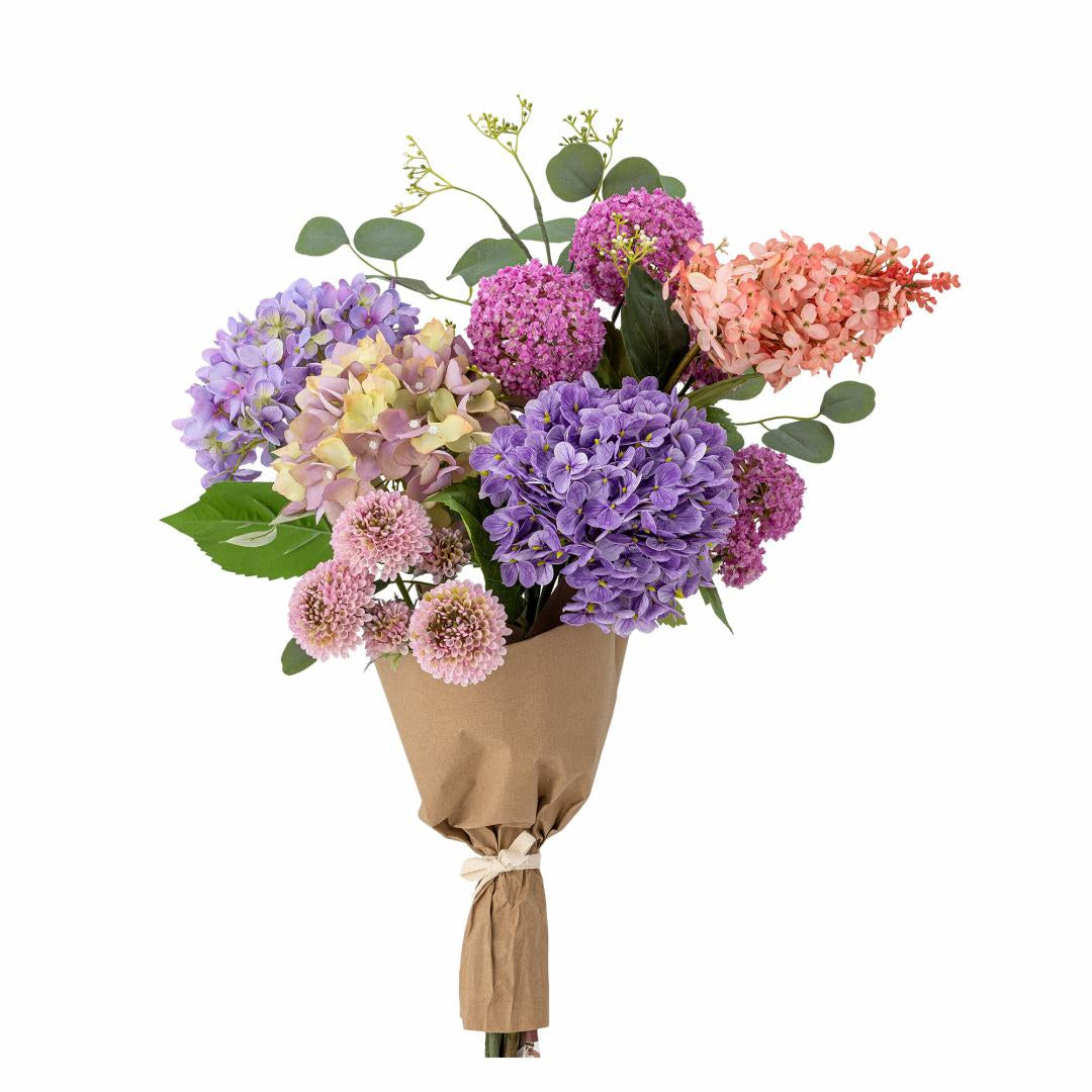 Bloomingville Künstlicher Blumenstrauss – 80 × 30 cm – Polyester & Metall & Papier, Violett