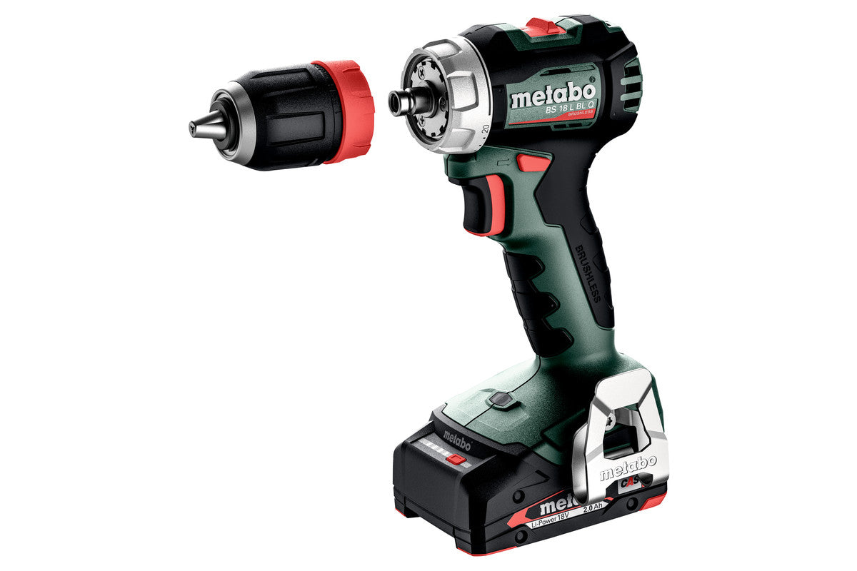 Metabo Akku-Bohrschrauber BS 18 L BL Q – 18 V (CAS) – Spindelhals – 65 Nm – 2×2,0 Ah & Ladegerät – Koffer