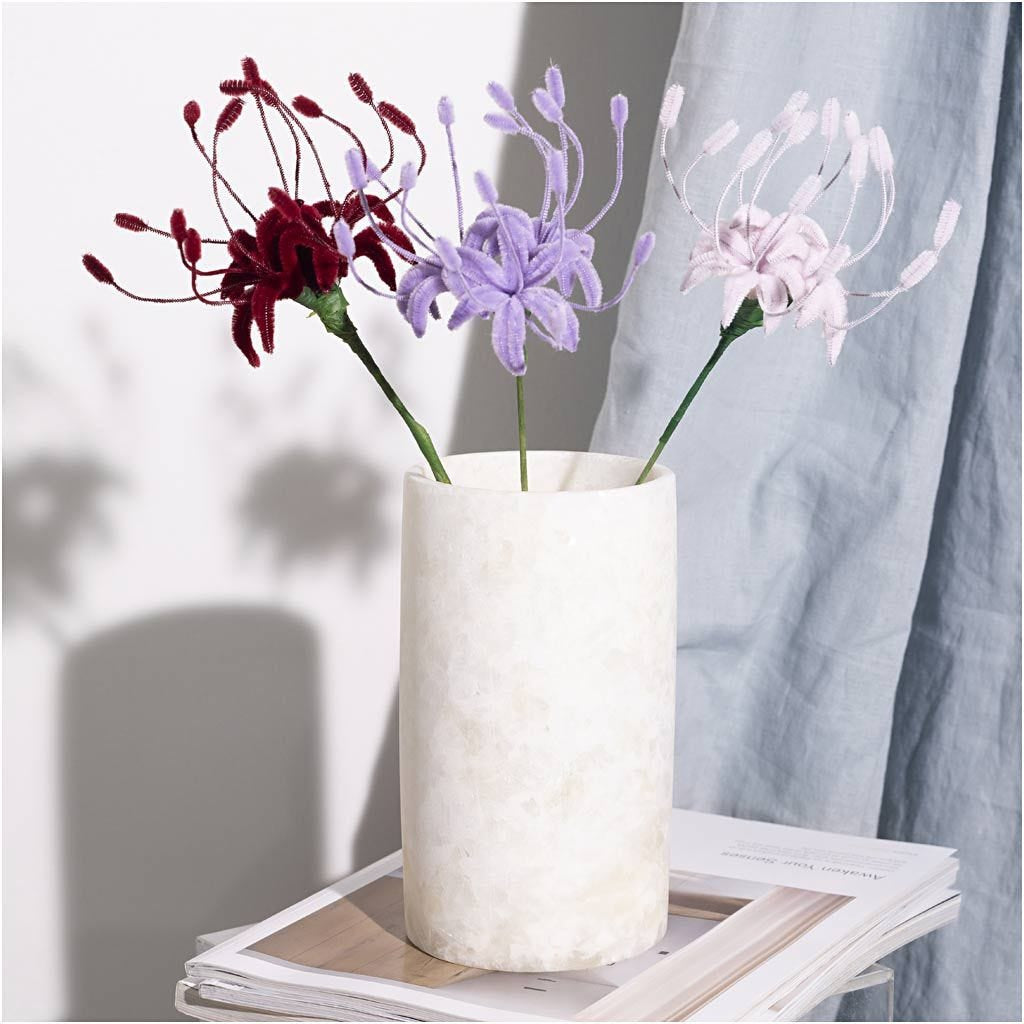Creativ Company Mini Bastelset - Blumen aus Pfeifenreinigern (Chenille, Blumenstieldraht, florales Klebeband)