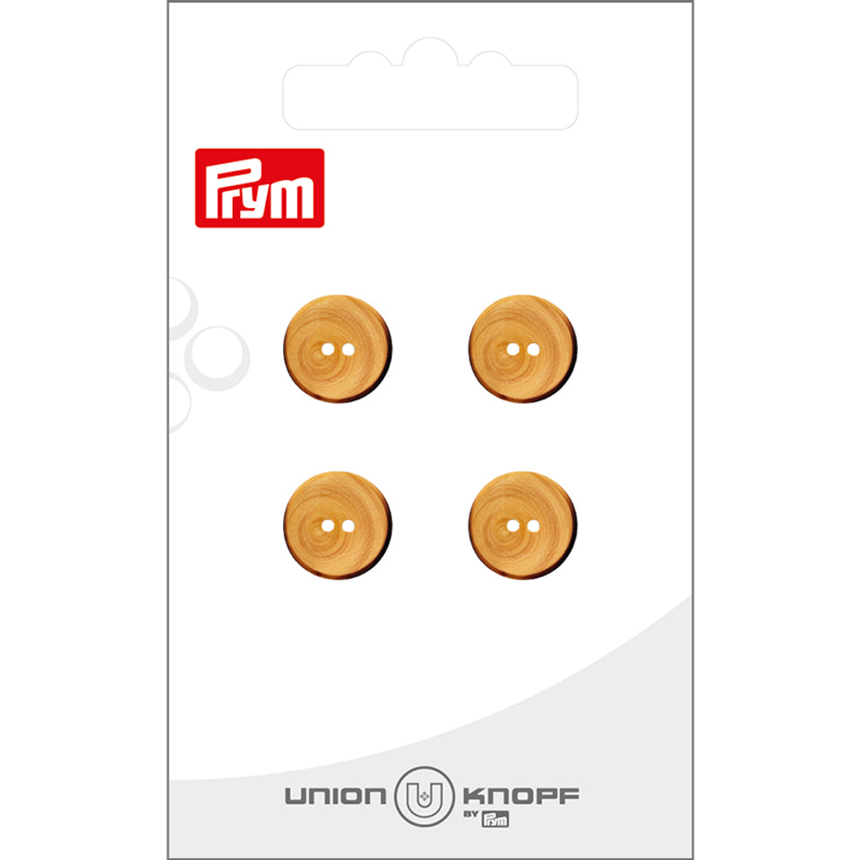 Prym Knöpfe Ø 12 mm – Holz, Beige, 4 Stück