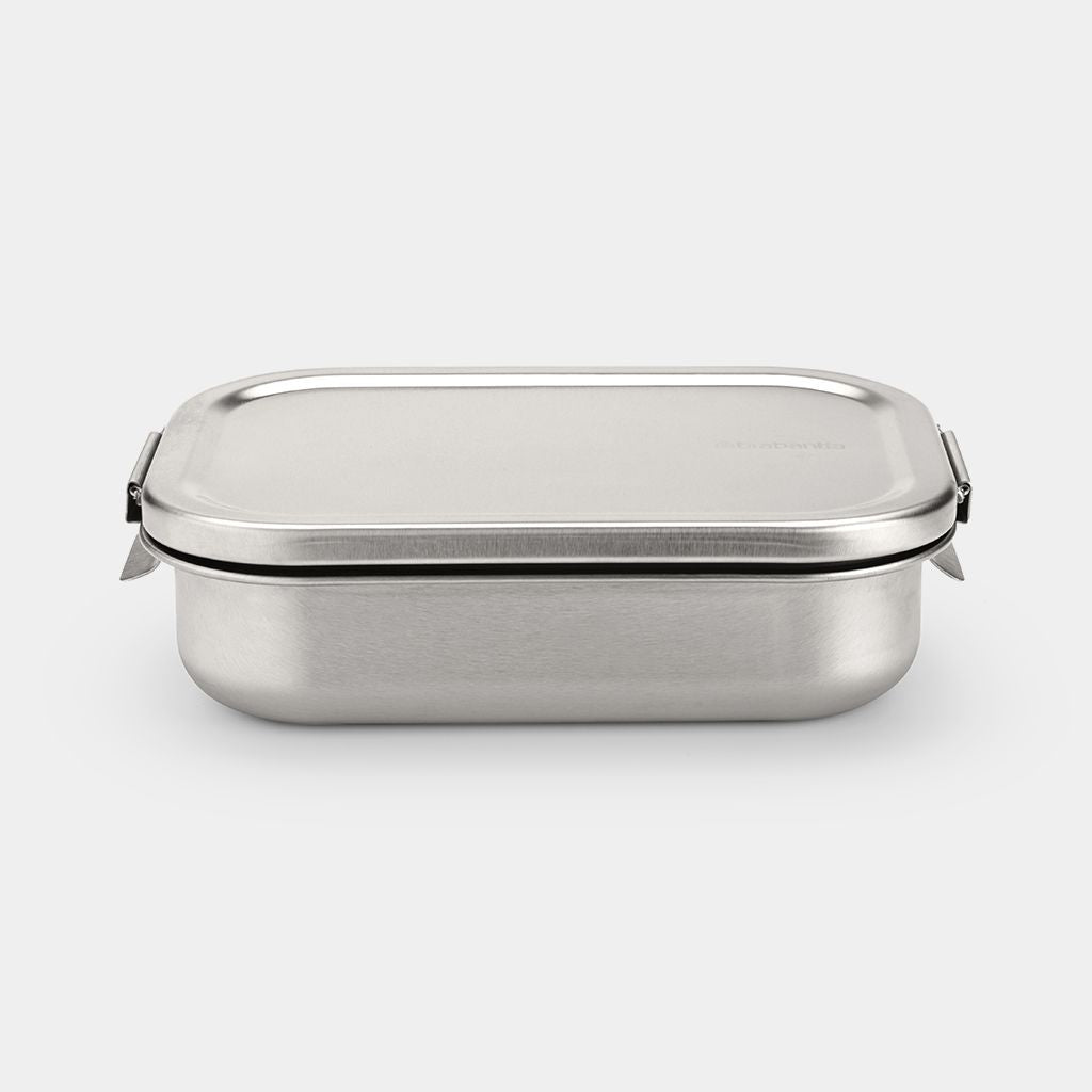 Brabantia Make & Take – Lunchbox 1,1 l, 20 × 13,5 × 5,5 cm, Edelstahl, Silber