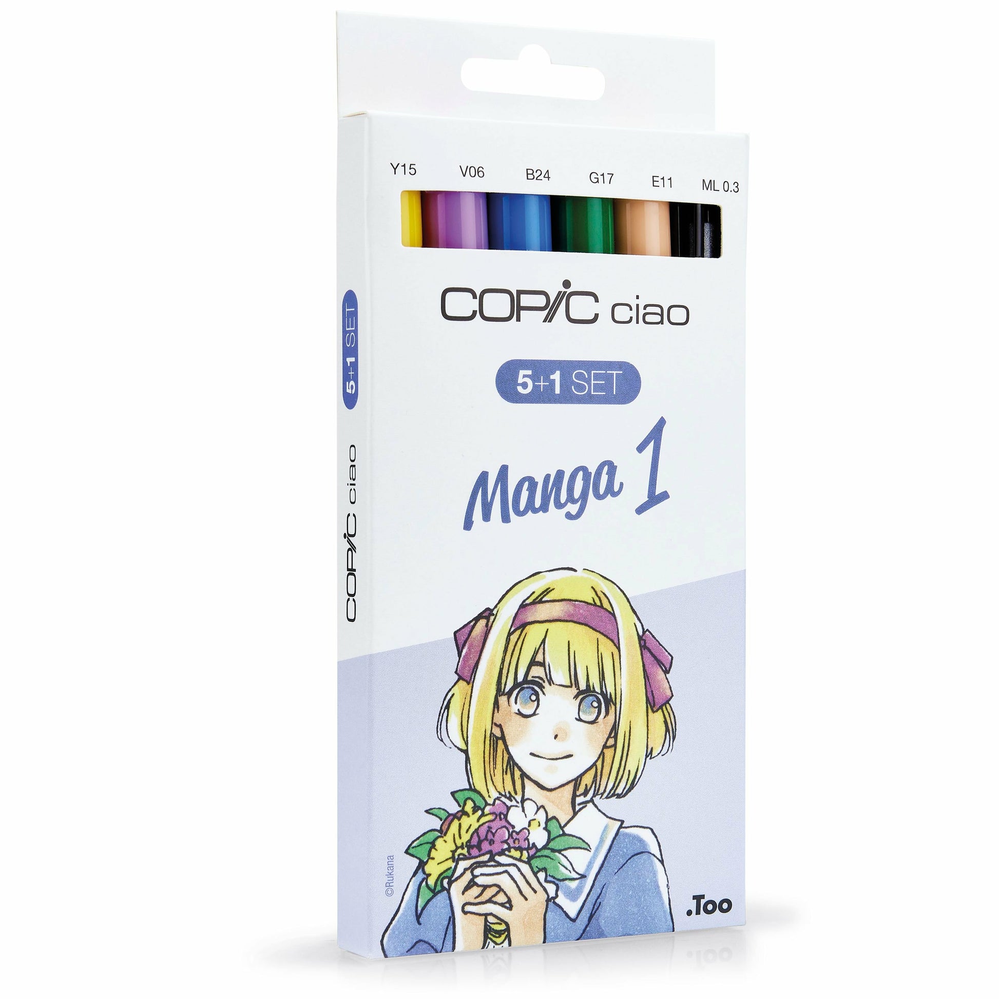 Copic Ciao Brush Pen – Doppelspitze, Kombi, alkoholbasiert, 6 Farben, Manga 1