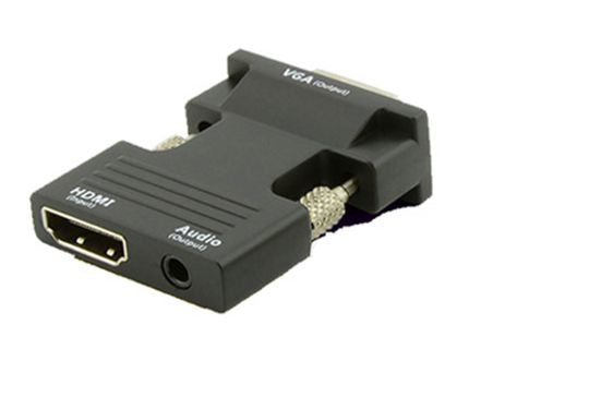 Microconnect Adapter VGA (D-Sub) zu HDMI – mit Audio, Schwarz