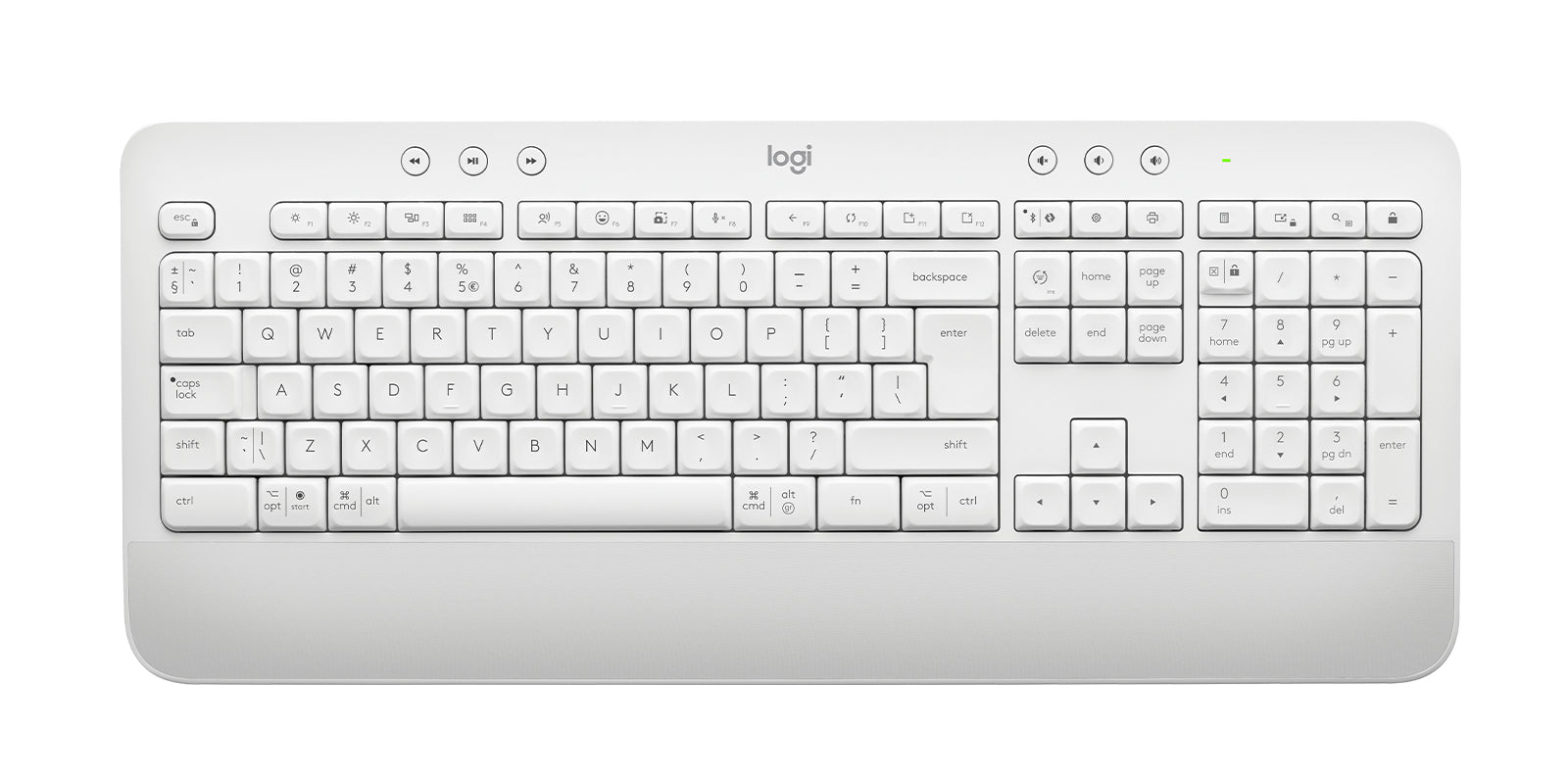 Logitech Signature MK650 – Tastatur, kabellos (Bluetooth), US-Layout (EN), Weiss