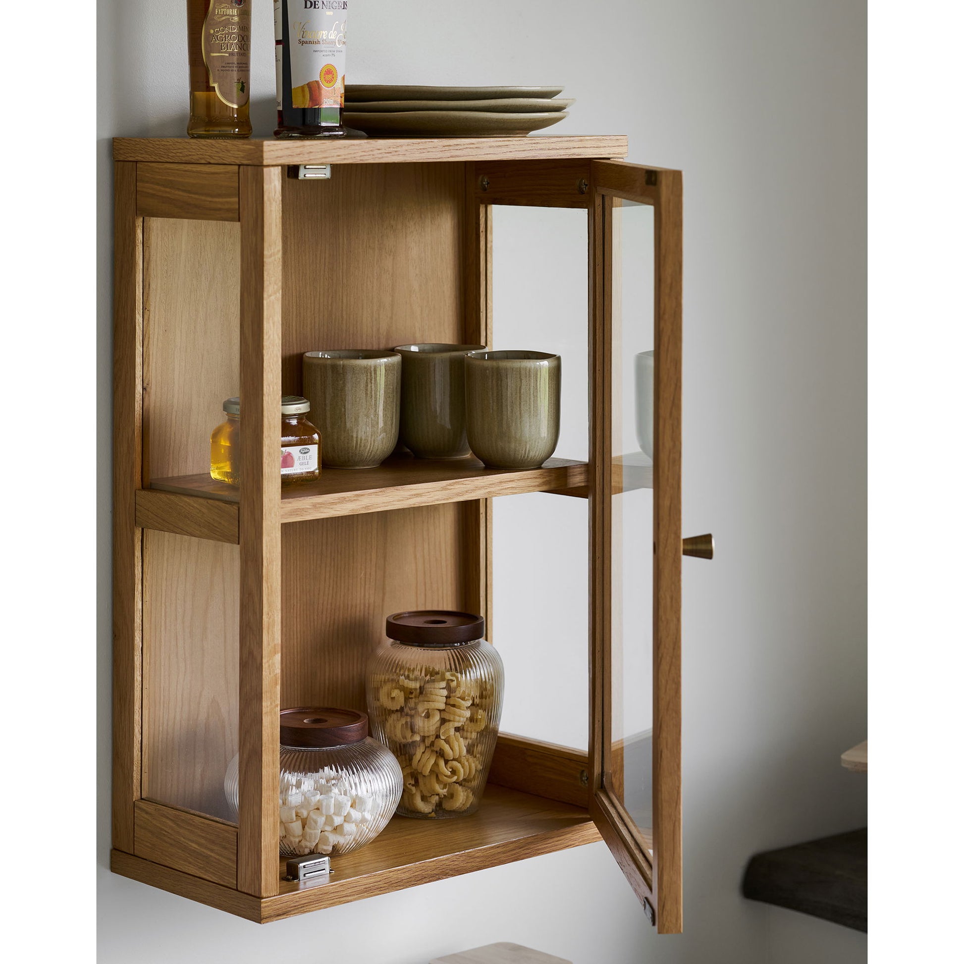House Nordic Maya – Vorratsdose 1 l, Ø 12 × 17 cm, Glas/Akazienholz, Transparent