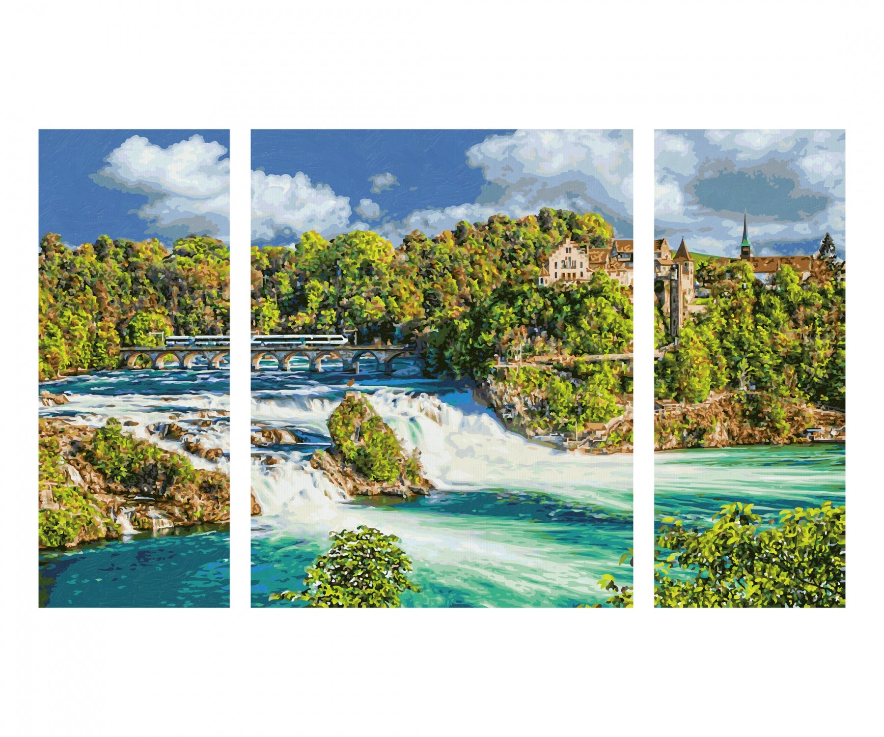 Schipper Naturschauspiel Rheinfall – Malen-nach-Zahlen-Set – 3-teilig, 40/20 × 50 cm – ab 14 Jahren