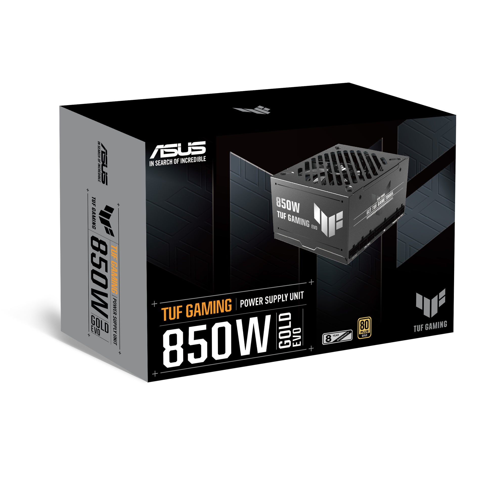 ASUS TUF Gaming 850G Evo ATX-Netzteil 850 W 80 PLUS Gold – vollmodular, ATX 3.1, PCIe 6+2-Pin×3, 12VHPWR