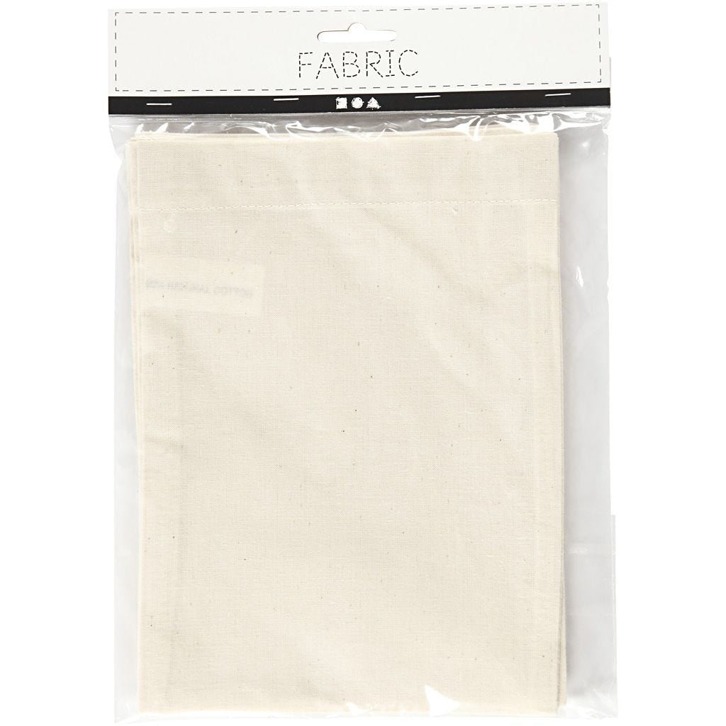 Creativ Company Baumwollstoffbeutel, Natur, 15 × 20 cm, 115 g, 4 Stk.